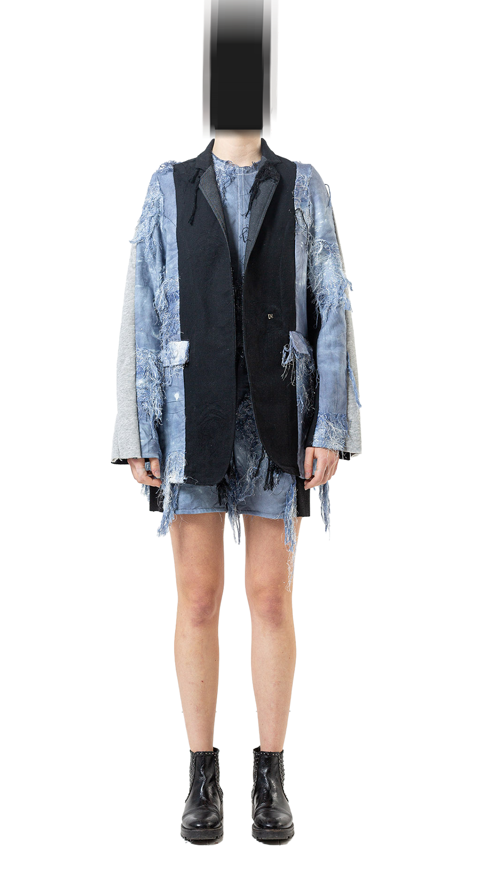 Panelled Oversized Jacket - Jeans