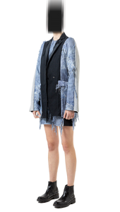 Panelled Oversized Jacket - Jeans