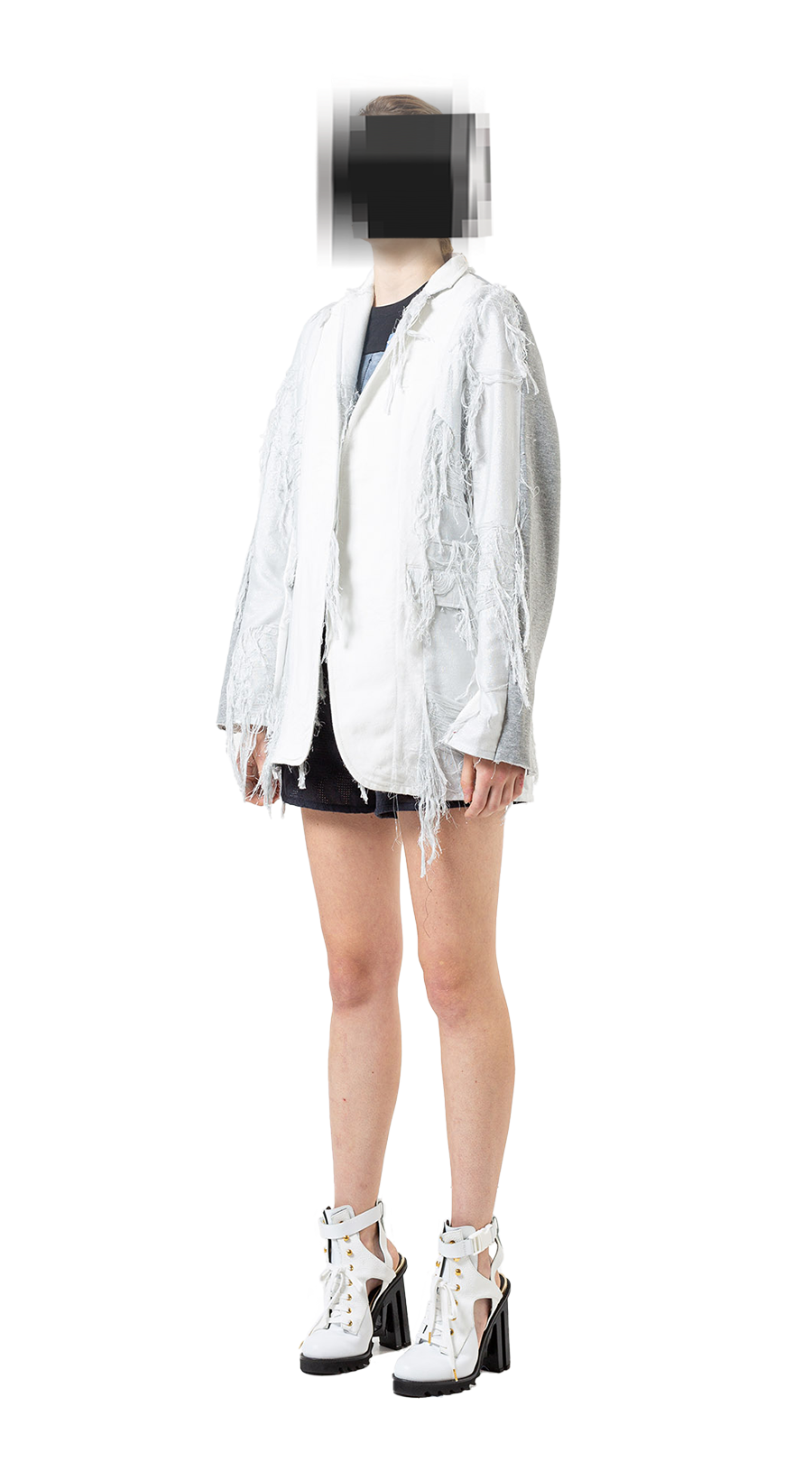 Panelled Oversized Jacket - Grey