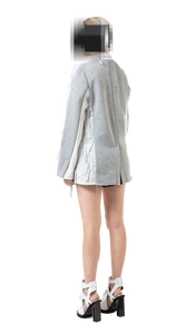 Panelled Oversized Jacket - Grey