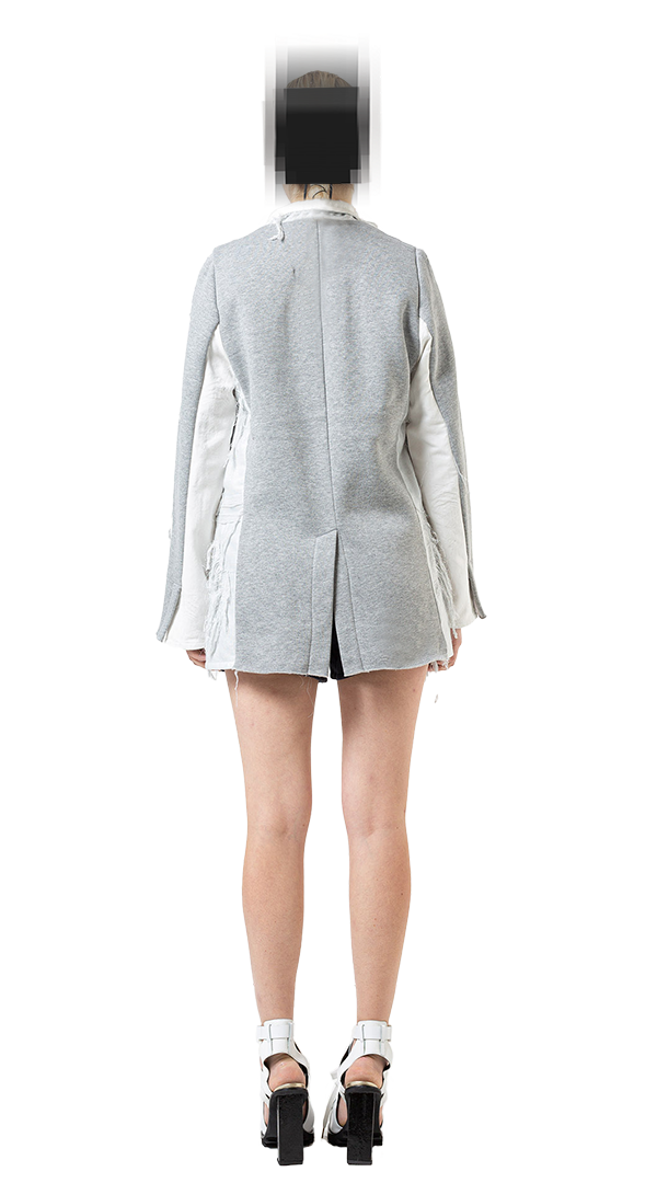 Panelled Oversized Jacket - Grey