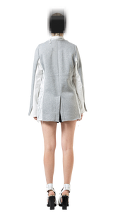 Panelled Oversized Jacket - Grey